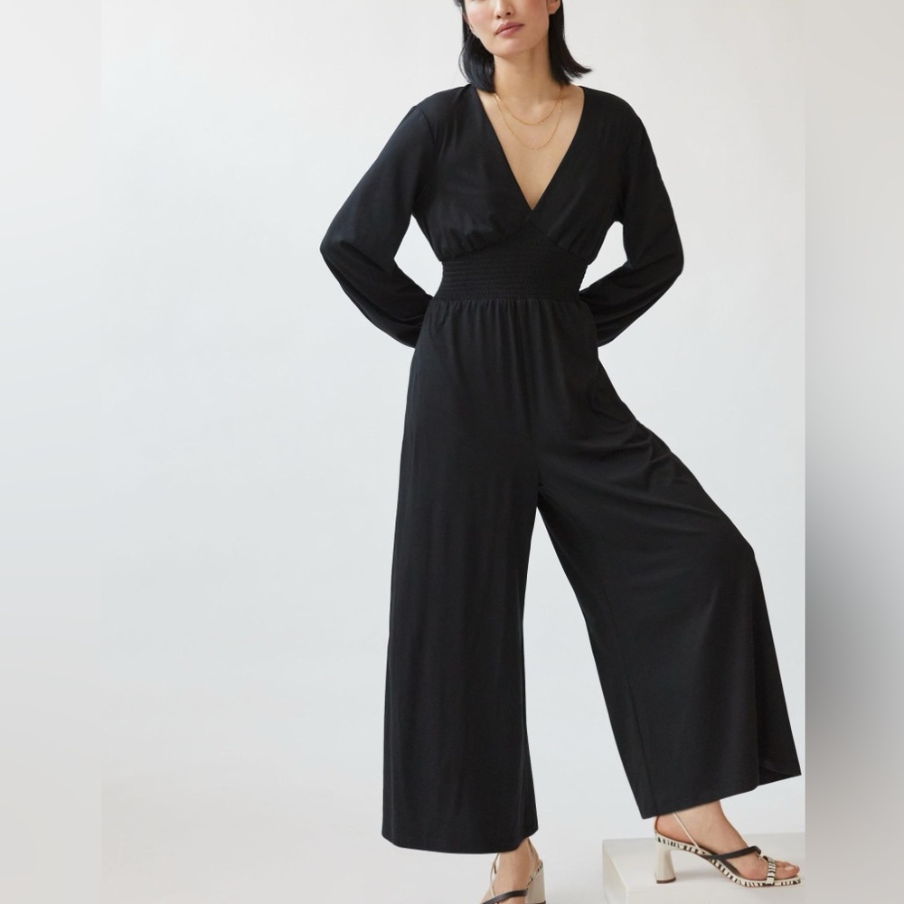 Hutch (Anthropologie) wide-leg black jumpsuit, size XS